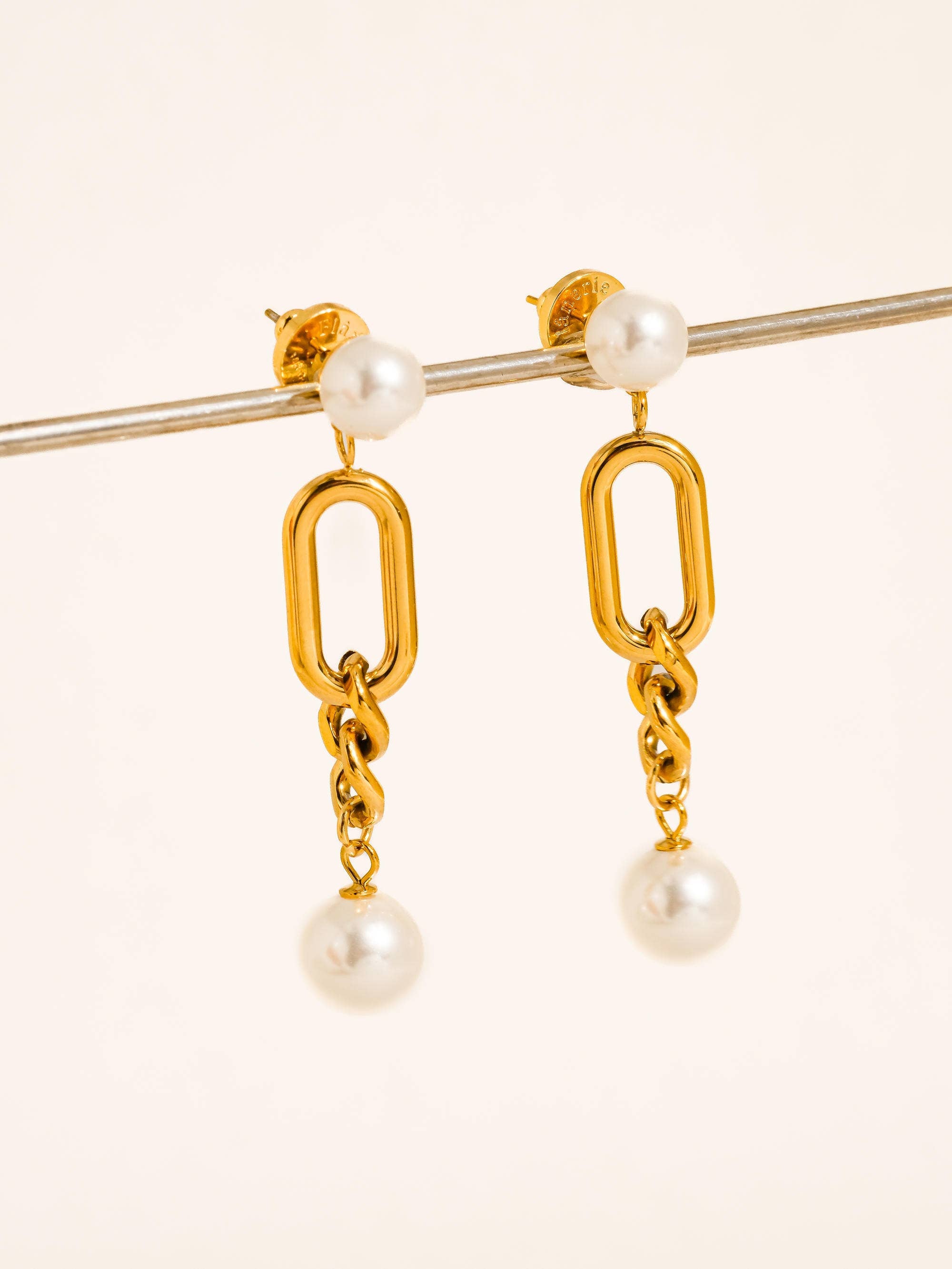 Flânerie by MAIQ - Lyrisme 18K Gold Non-Tarnish Pearl Drop Chain Earrings
