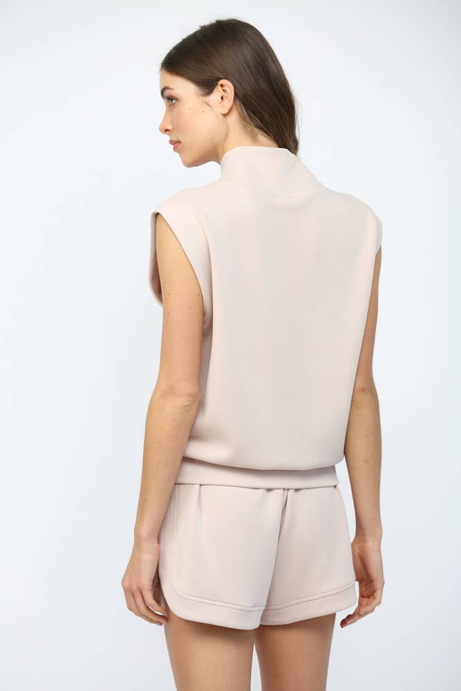 FATE - MODAL BLEND SLVL ZIP-UP TOP FT25624