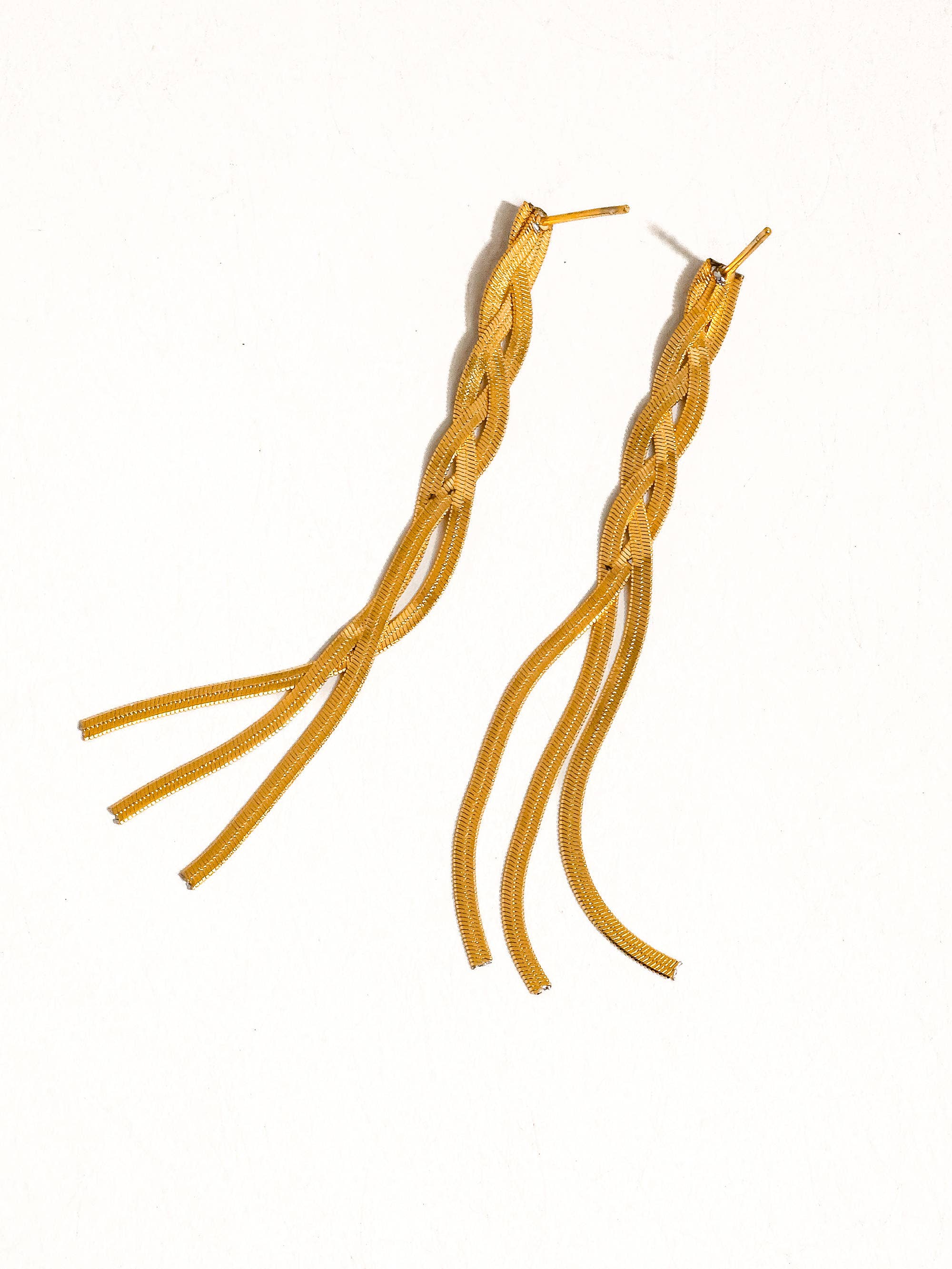 Flânerie by MAIQ - Zed 18K Gold Non-Tarnish Braided Tassel Earring