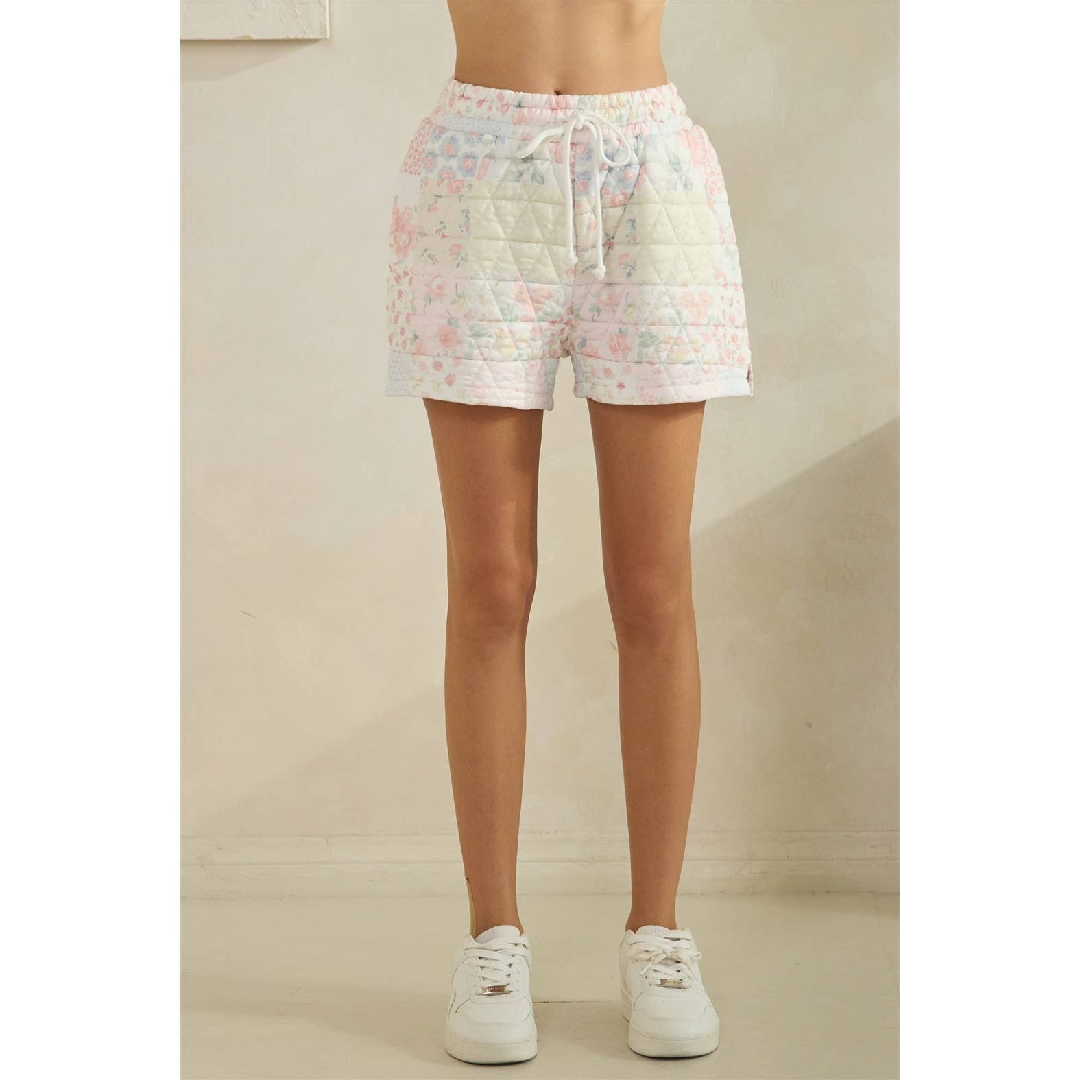 Quilted Floral Shorts