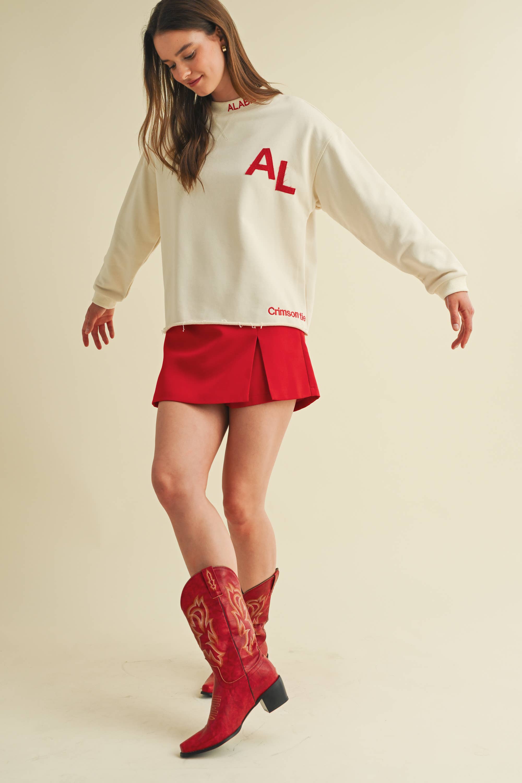 Roll Tide Mock Neck Crew
