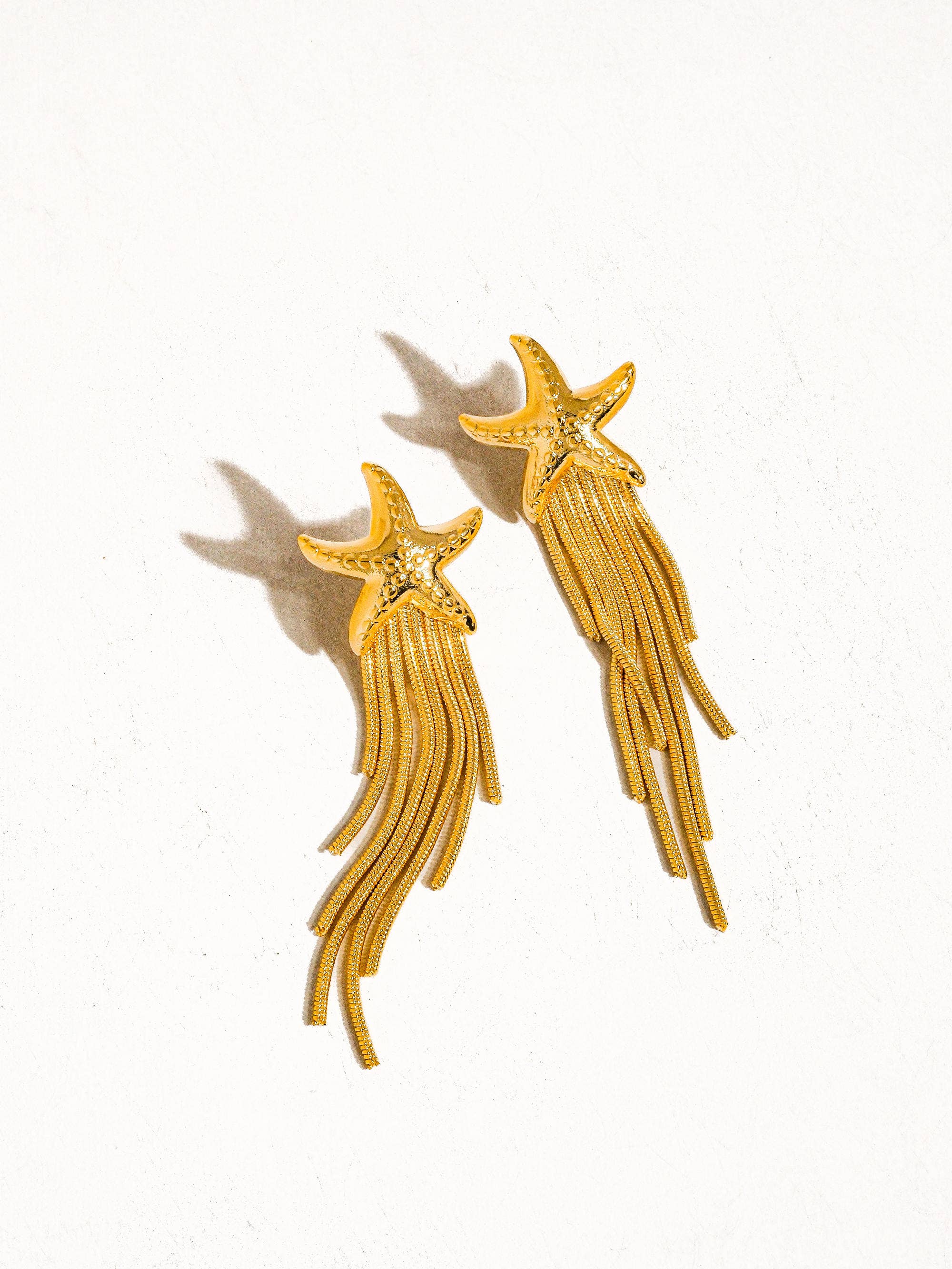 Flânerie by MAIQ - Malibu 18K Gold Non-Tarnish Star Tassel Earring