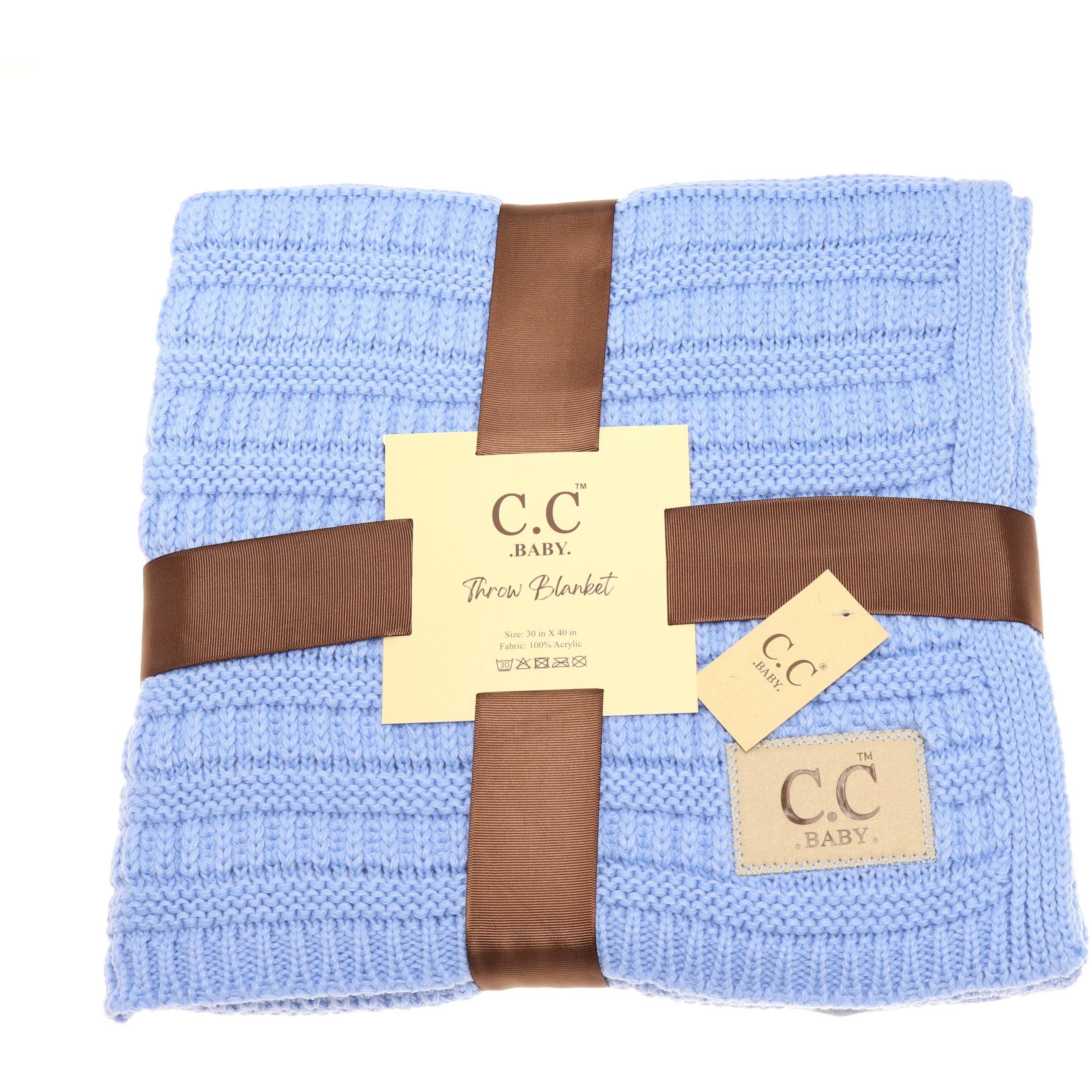 C.C Beanie - BABY C.C Solid Ribbed Knit Bedding Blanket