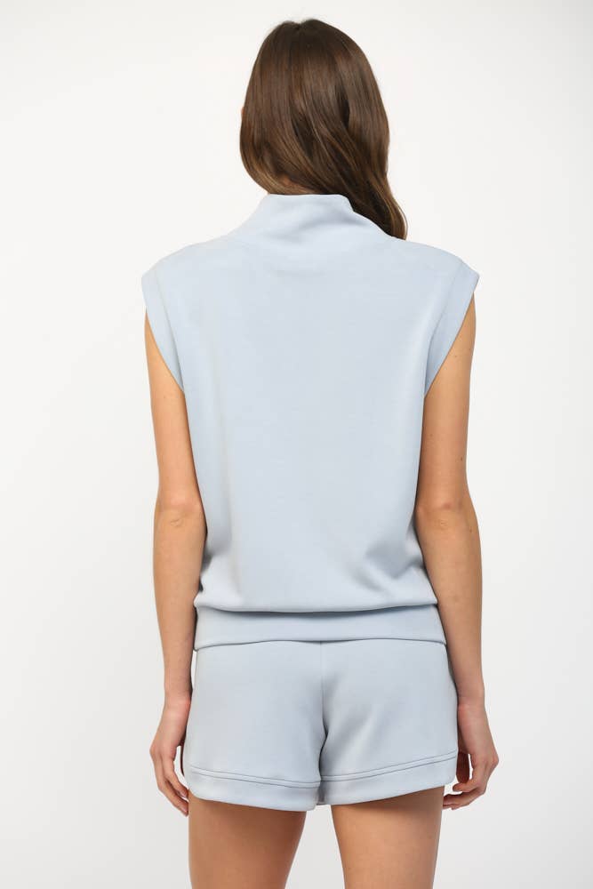 FATE - MODAL BLEND SLVL ZIP-UP TOP FT25624