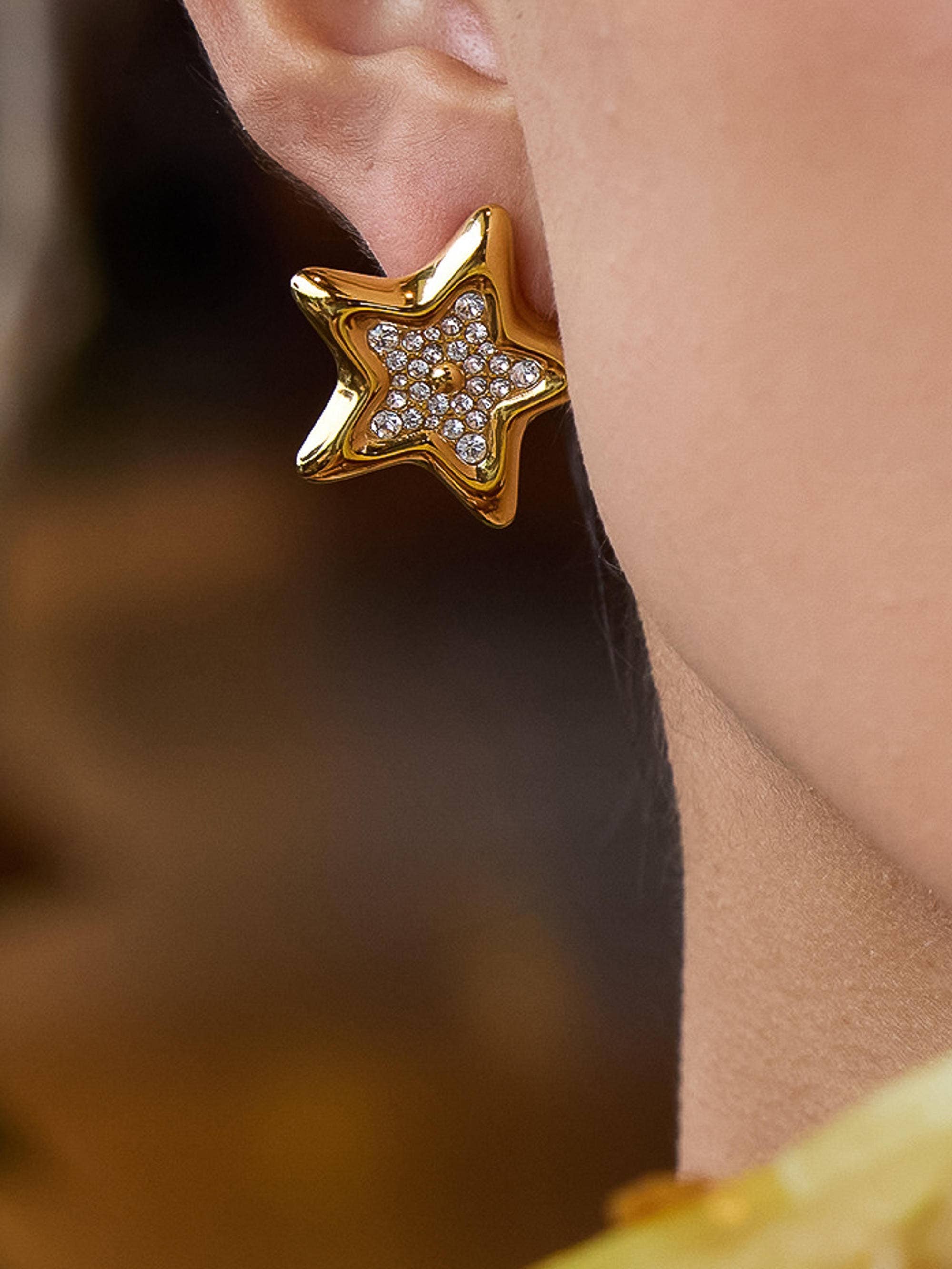 Flânerie by MAIQ - Hammlet 18K Gold Non-Tarnish CZ Star Stud
