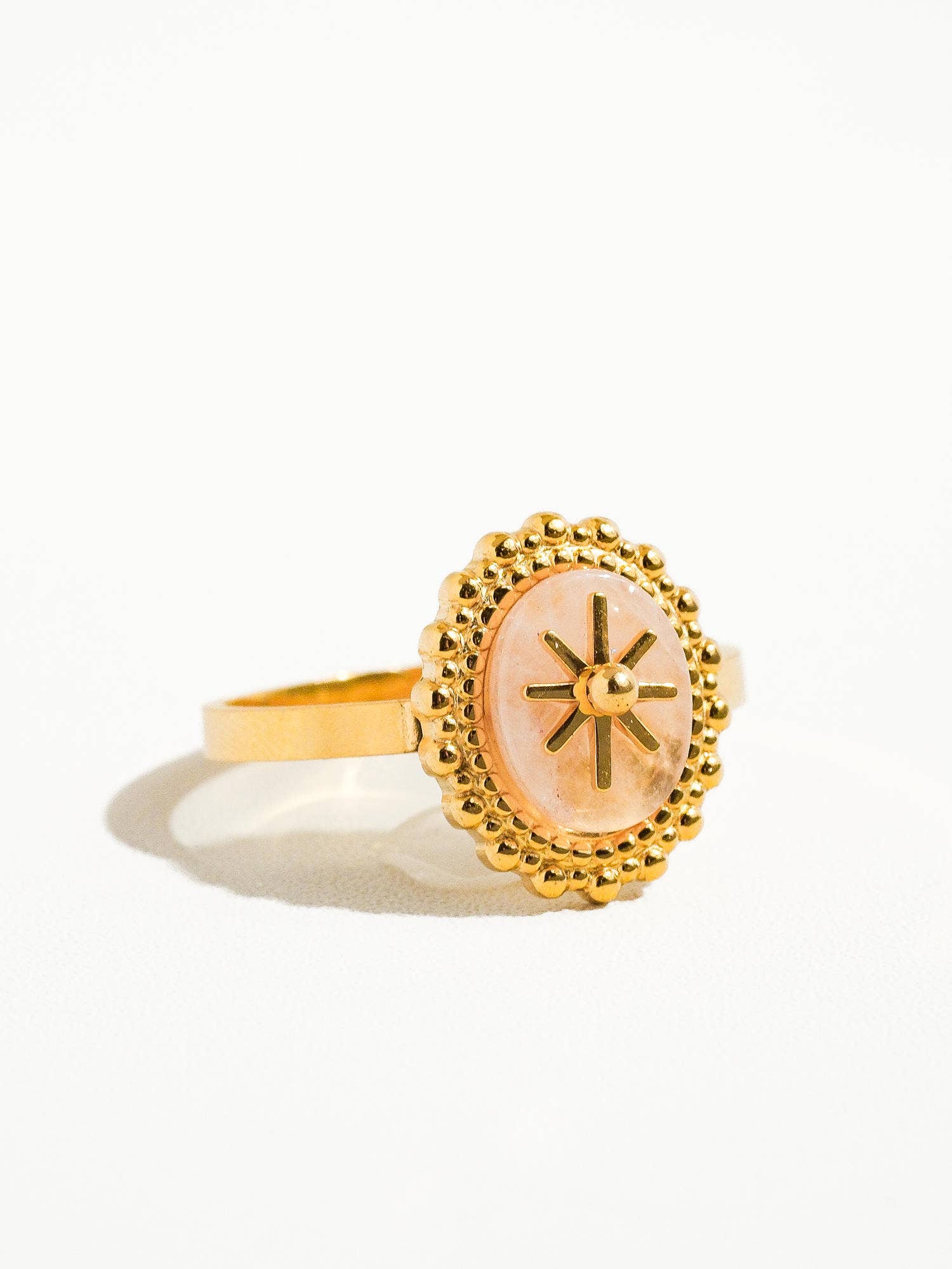 Flânerie by MAIQ - Gypsy Rose 14K Gold Adjustable Round Stone Ring