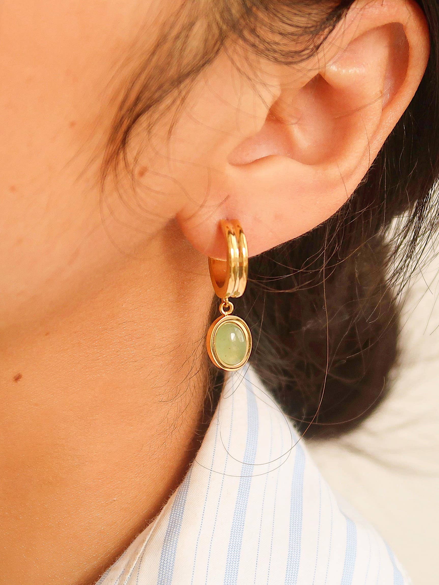 Flânerie by MAIQ - Whitnee Dainty Round Stone Dangle Earring