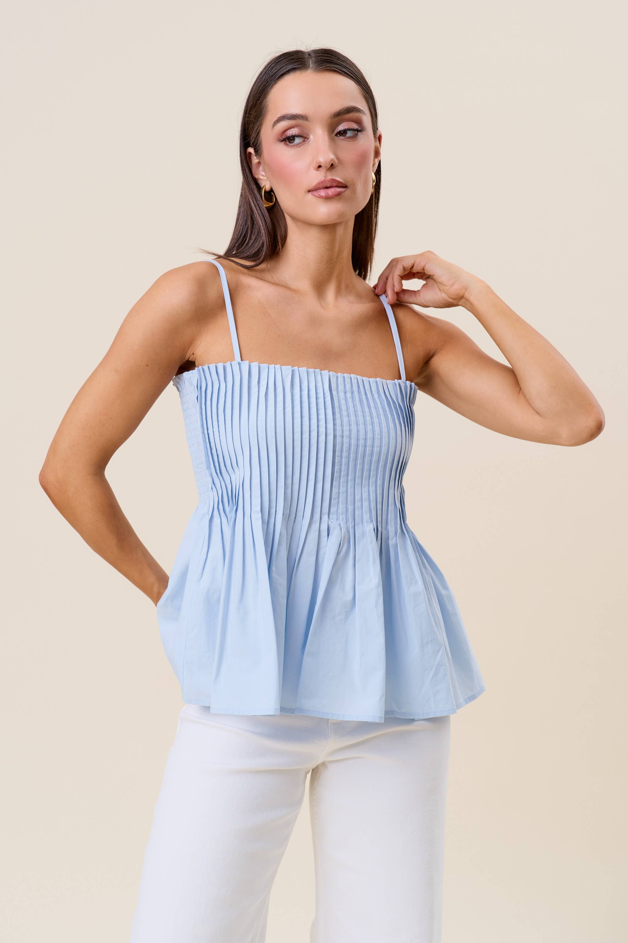 Able - AT3107 Pintuck cami top