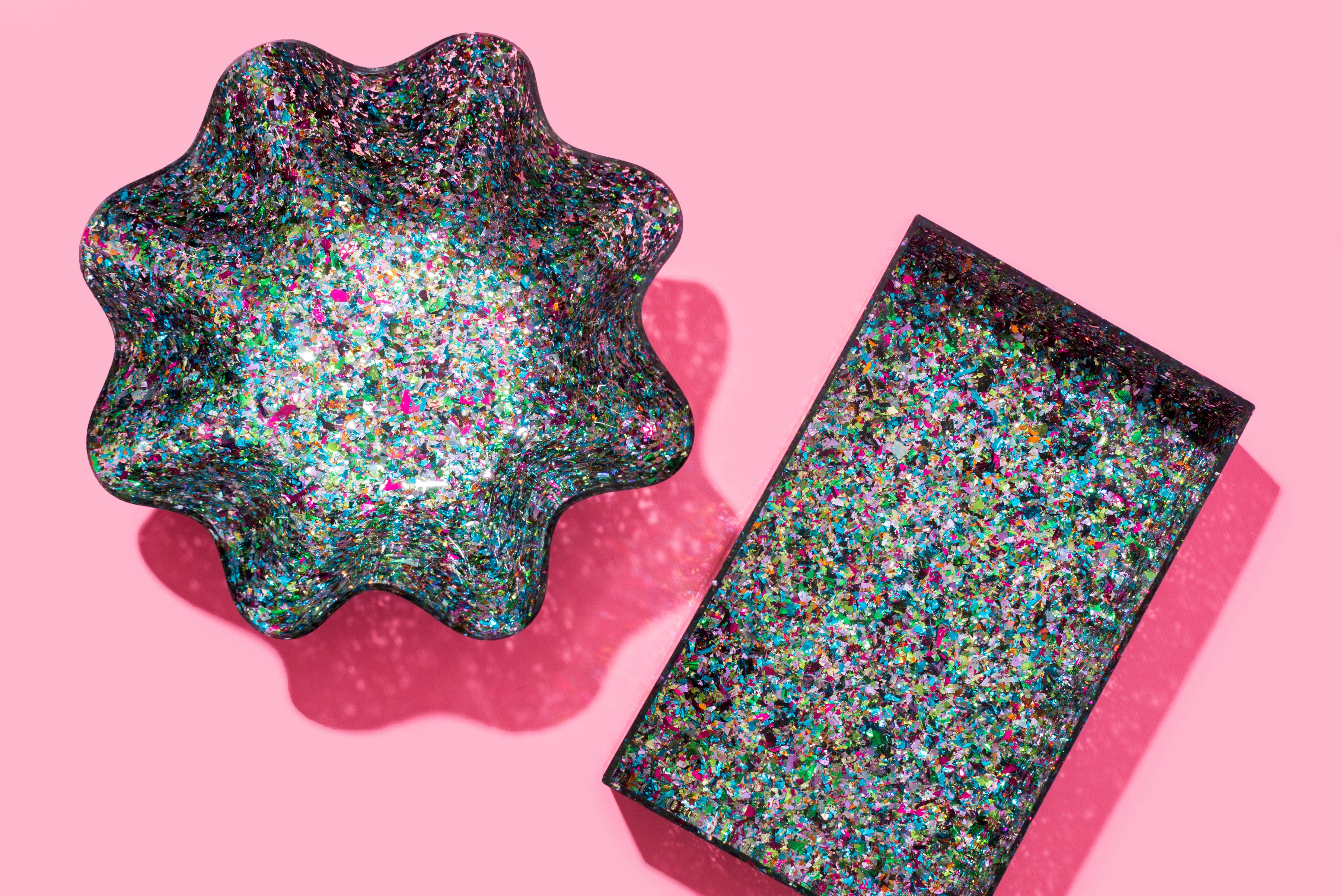 Acrylic Tray - Medium - Colorful Confetti
