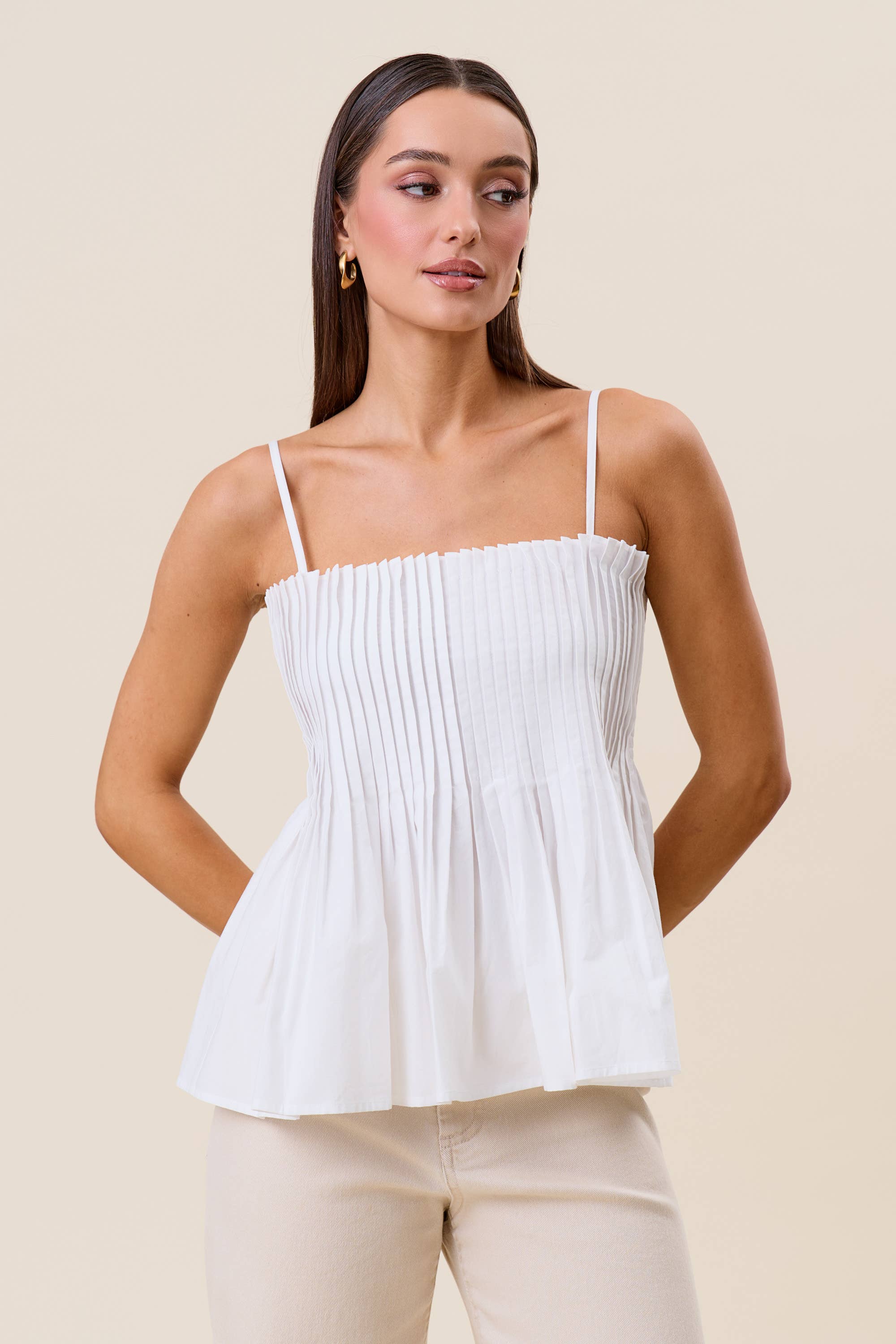 Able - AT3107 Pintuck cami top