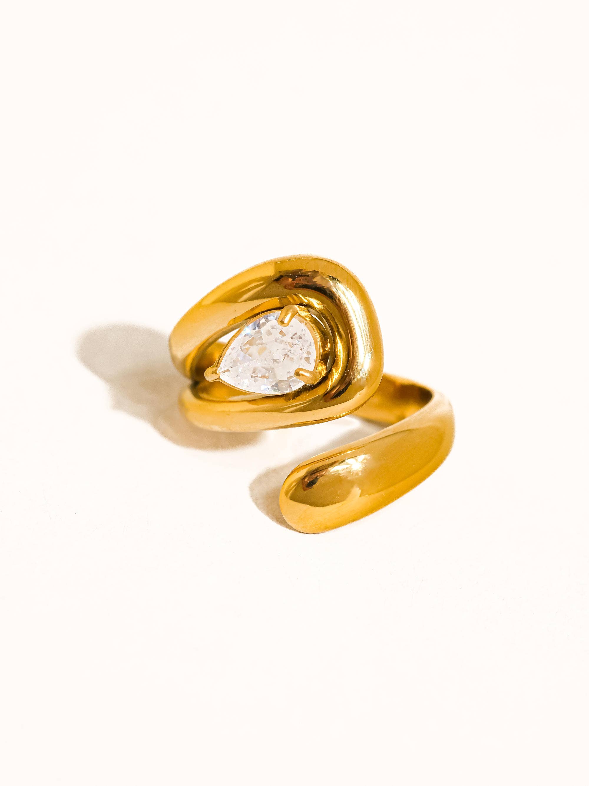 Waterproof Wrap CZ Ring