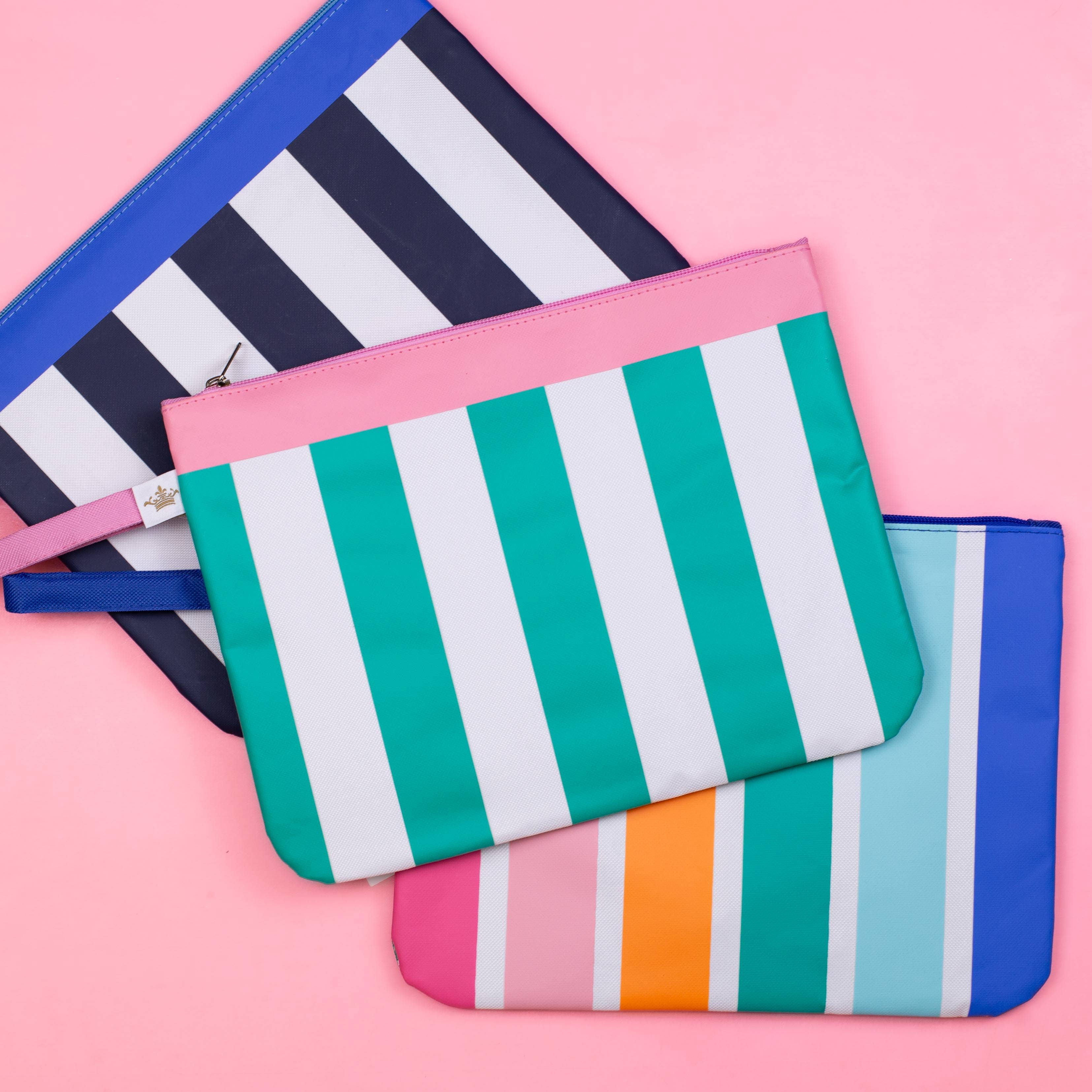 San Blas Stripe Wet/Dry Bag   Navy/Palace   12x9
